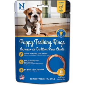 N-Bone Puppy Teething Ring - Chicken Flavor - Puppy Teething Ring - 3.5" Diameter (6 Pack)