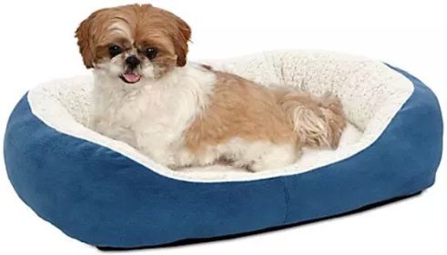 MidWest Quiet Time Boutique Cuddle Bed for Dogs Blue