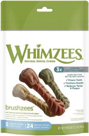 Whimzees Brushzees Natural Daily Dental Treats for Dogs Small