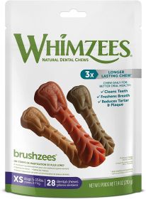 Whimzees Brushzees Natural Daily Dental Chews for Dogs X-Small