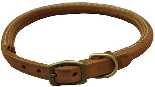 Circle T Rustic Leather Dog Collar Chocolate (Option: 12"L x 3/8"W Circle T Rustic Leather Dog Collar Chocolate)