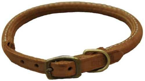 Circle T Rustic Leather Dog Collar Chocolate (Option: 18"L x 3/4"W Circle T Rustic Leather Dog Collar Chocolate)