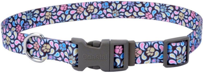 Coastal Pet Styles Adjustable Dog Collar Special Paw Brown (Option: 8-12"L x 3/8"W Coastal Pet Styles Adjustable Dog Collar Special Paw Brown)