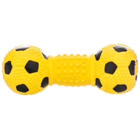 Coastal Pet Rascals Latex Soccer Ball Dumbbell Dog Toy Yellow (Option: 1 count Coastal Pet Rascals Latex Soccer Ball Dumbbell Dog Toy Yellow)