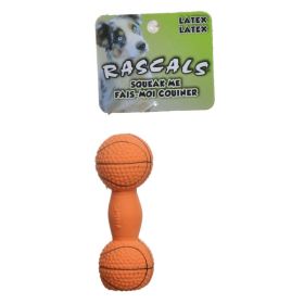Coastal Pet Rascals Latex Basketball Dumbbell Dog Toy (Option: 1 count Coastal Pet Rascals Latex Basketball Dumbbell Dog Toy)
