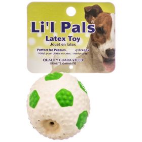 Lil Pals Latex Mini Soccer Ball for Dogs Green and White (Option: 1 count Lil Pals Latex Mini Soccer Ball for Dogs Green and White)