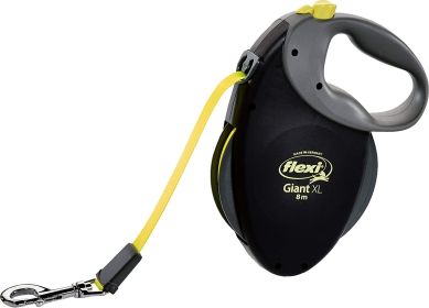 Flexi Giant Retractable Tape Dog Leash Black / Neon (Option: X-Large - 26' long Flexi Giant Retractable Tape Dog Leash Black / Neon)