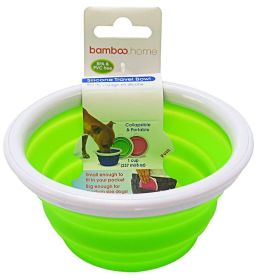 Bamboo Silicone Travel Bowl Assorted Colors (Option: 8 oz Bamboo Silicone Travel Bowl Assorted Colors)