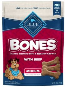 Blue Buffalo Classic Bone Biscuits with Beef Medium (Option: 48 oz (3 x 16 oz) Blue Buffalo Classic Bone Biscuits with Beef Medium)