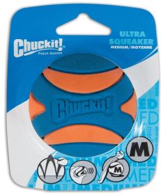 Chuckit Ultra Squeaker Ball Dog Toy (Option: Medium - 1 count Chuckit Ultra Squeaker Ball Dog Toy)