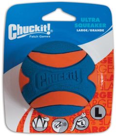 Chuckit Ultra Squeaker Ball Dog Toy (Option: Large - 1 count Chuckit Ultra Squeaker Ball Dog Toy)