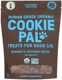 Cookie Pal Organic Dog Biscuits with Banana and Coconut (Option: 90 oz (9 x 10 oz) Cookie Pal Organic Dog Biscuits with Banana and Coconut)