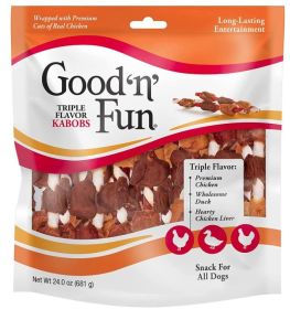 Healthy Hide Good'n' Fun Triple Flavor Kabobs Chicken, Duck and Chicken Liver Dog Treats (Option: 36 count Healthy Hide Good'n' Fun Triple Flavor Kabobs Chicken, Duck and Chicken Liver Dog Treats)