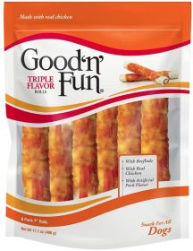 Healthy Hide Good N Fun Triple Flavor Rolls (Option: 6 count Healthy Hide Good N Fun Triple Flavor Rolls)