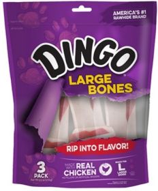 Dingo Large Bones with Real Chicken (Option: 3 count Dingo Large Bones with Real Chicken)