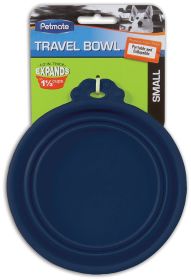Petmate Round Silicone Travel Pet Bowl Blue (Option: Small - 6 count Petmate Round Silicone Travel Pet Bowl Blue)