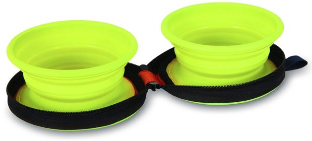 Petmate Silicone Travel Duo Bowl Medium (Option: 1 count Petmate Silicone Travel Duo Bowl Medium)