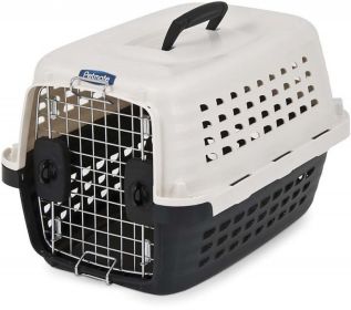 Petmate Compass Kennel Metallic White and Black (Option: Small - 1 count Petmate Compass Kennel Metallic White and Black)