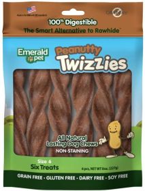 Emerald Pet Peanutty Twizzies Natural Dog Chews (Option: 24 count (4 x 6 ct) Emerald Pet Peanutty Twizzies Natural Dog Chews)