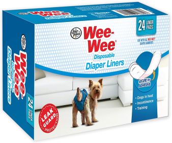 Four Paws Wee Wee Disposable Diaper Liner Pads (Option: 24 count Four Paws Wee Wee Disposable Diaper Liner Pads)