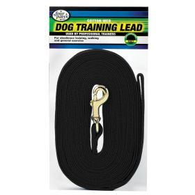 Four Paws Cotton Web Dog Training Lead Black (Option: 15' long Four Paws Cotton Web Dog Training Lead Black)