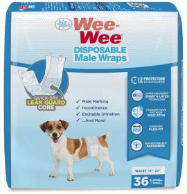 Four Paws Wee Wee Disposable Male Dog Wraps X-Small/Small (Option: 36 count Four Paws Wee Wee Disposable Male Dog Wraps X-Small/Small)