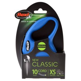 Flexi New Classic Retractable Cord Leash Blue (Option: X-Small - 10' long Flexi New Classic Retractable Cord Leash Blue)