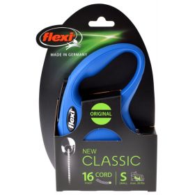 Flexi New Classic Retractable Cord Leash Blue (Option: Small - 16' long Flexi New Classic Retractable Cord Leash Blue)