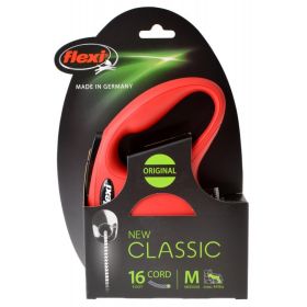 Flexi New Classic Retractable Cord Leash Red (Option: Medium - 16' long Flexi New Classic Retractable Cord Leash Red)