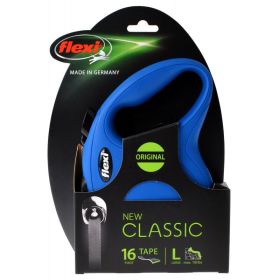 Flexi New Classic Retractable Tape Leash Blue (Option: Large - 16' long Flexi New Classic Retractable Tape Leash Blue)
