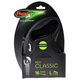 Flexi New Classic Retractable Tape Leash Black (Option: Large - 16' long Flexi New Classic Retractable Tape Leash Black)