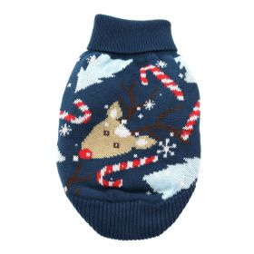 Combed Cotton Ugly Reindeer Holiday Dog Sweater (Color: , size: large)