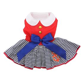 Sailor Girl Dress with Matching Leash (Color: , size: X-Large)