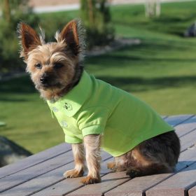 Solid Dog Polo (Color: Green Flash, size: 2X-Large)