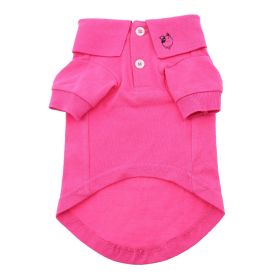 Solid Dog Polo (Color: Raspberry Sorbet, size: X-Large)