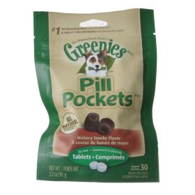 Greenies Pill Pockets for Tablets Hickory Smoke Flavor (Option: 19.2 oz (6 x 3.2 oz) Greenies Pill Pockets for Tablets Hickory Smoke Flavor)