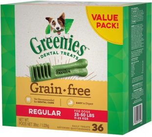 Greenies Grain Free Regular Dental Dog Treat (Option: 72 count (2 x 36 ct) Greenies Grain Free Regular Dental Dog Treat)
