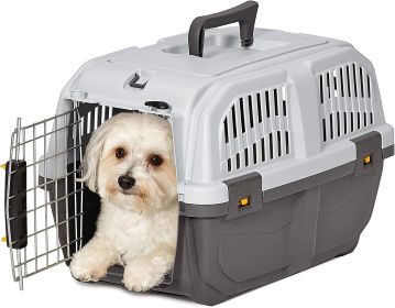MidWest Skudo Travel Carrier Gray Plastic Dog Carrier (Option: X-Small - 1 count MidWest Skudo Travel Carrier Gray Plastic Dog Carrier)