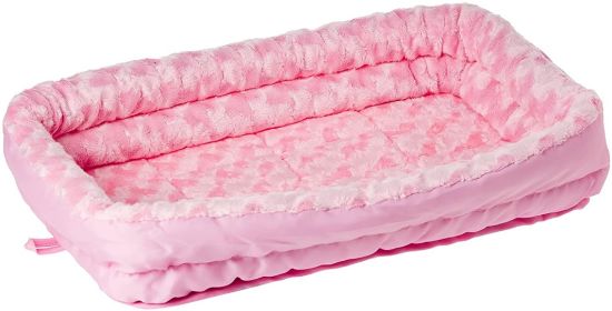 MidWest Double Bolster Pet Bed Pink (Option: X-Small - 1 count MidWest Double Bolster Pet Bed Pink)