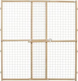 MidWest Wire Mesh Wood Pressure Mount Pet Safety Gate (Option: 44" tall - 1 count MidWest Wire Mesh Wood Pressure Mount Pet Safety Gate)