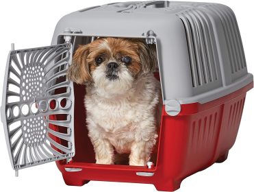 MidWest Spree Plastic Door Travel Carrier Red Pet Kennel (Option: Small - 1 count MidWest Spree Plastic Door Travel Carrier Red Pet Kennel)