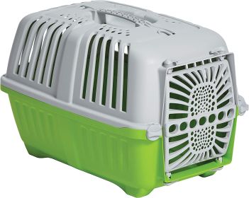 MidWest Spree Plastic Door Travel Carrier Green Pet Kennel (Option: X-Small - 1 count MidWest Spree Plastic Door Travel Carrier Green Pet Kennel)