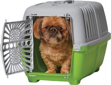 MidWest Spree Plastic Door Travel Carrier Green Pet Kennel (Option: Small - 1 count MidWest Spree Plastic Door Travel Carrier Green Pet Kennel)