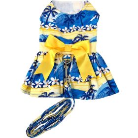 Catching Waves Dog Dress with Matching Leash (Color: , size: large)