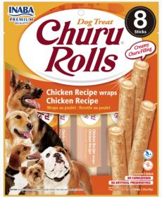 Inaba Churu Rolls Dog Treat Chicken Recipe wraps Chicken Recipe (Option: 8 count Inaba Churu Rolls Dog Treat Chicken Recipe wraps Chicken Recipe)