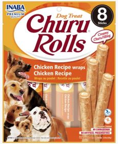 Inaba Churu Rolls Dog Treat Chicken Recipe wraps Chicken Recipe (Option: 8 count Inaba Churu Rolls Dog Treat Chicken Recipe wraps Chicken Recipe)