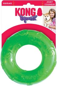 KONG Squeezz Ring Squeaker Dog Toy Large (Option: 6 count KONG Squeezz Ring Squeaker Dog Toy Large)