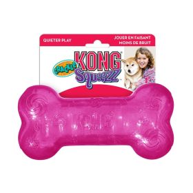 KONG Squeezz Crackle Bone Dog Toy Medium (Option: 1 count KONG Squeezz Crackle Bone Dog Toy Medium)