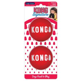 KONG Signature Ball Dog Toy Large (Option: 2 count KONG Signature Ball Dog Toy Large)
