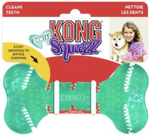 KONG Squeezz Dental Bone Dog Toy Medium (Option: 1 count KONG Squeezz Dental Bone Dog Toy Medium)